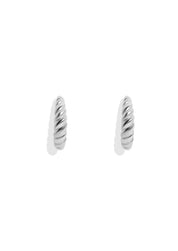 The Croissant Silver Half Hoop Earrings - Molten Store