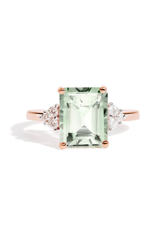 The Curator Rose Gold Ring with 3.08ct Emerald Green Amethyst - Molten Store