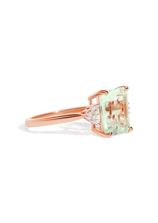 The Curator Rose Gold Ring with 3.08ct Emerald Green Amethyst - Molten Store