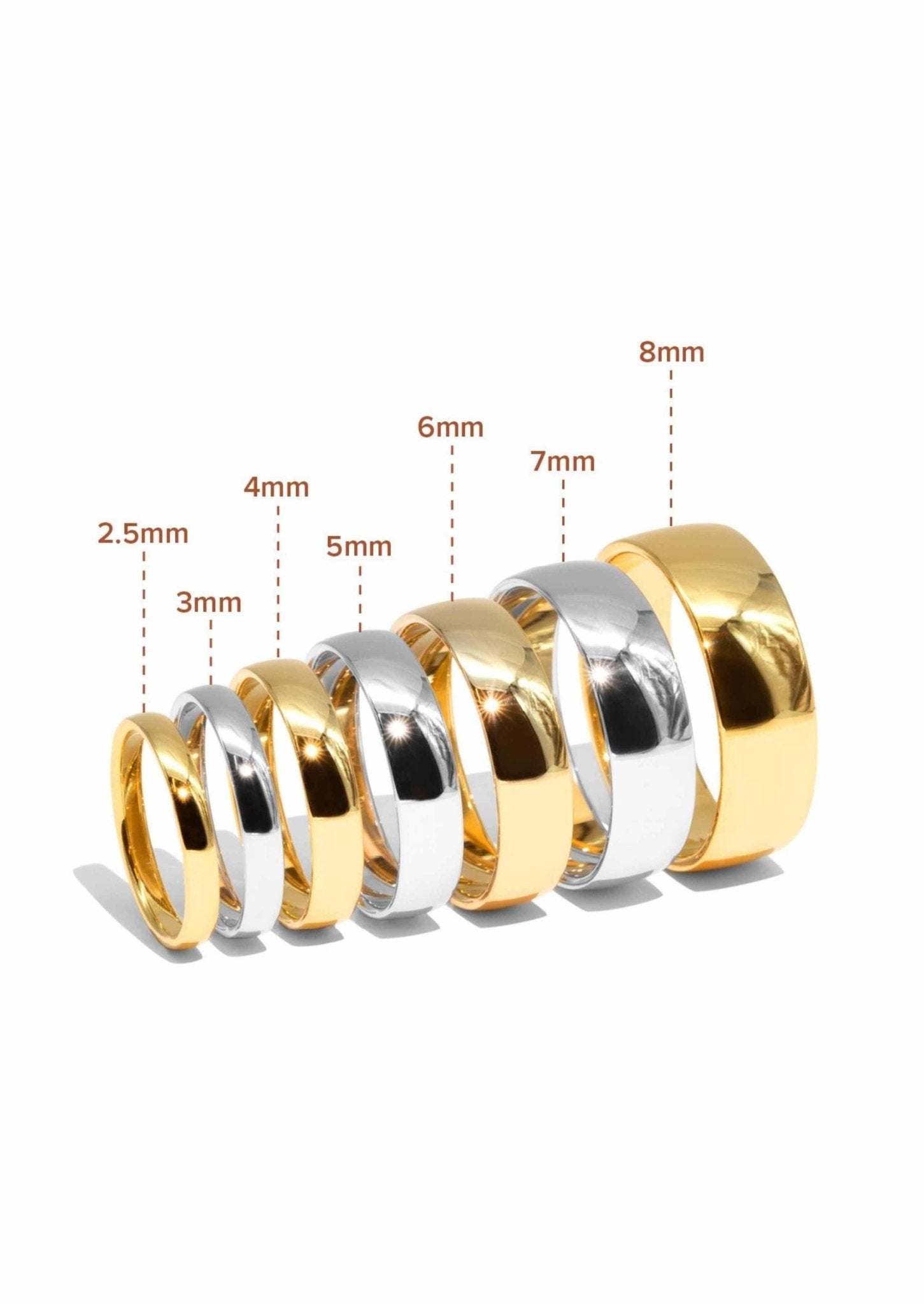 The Curved 9ct Yellow Gold Band - Molten Store