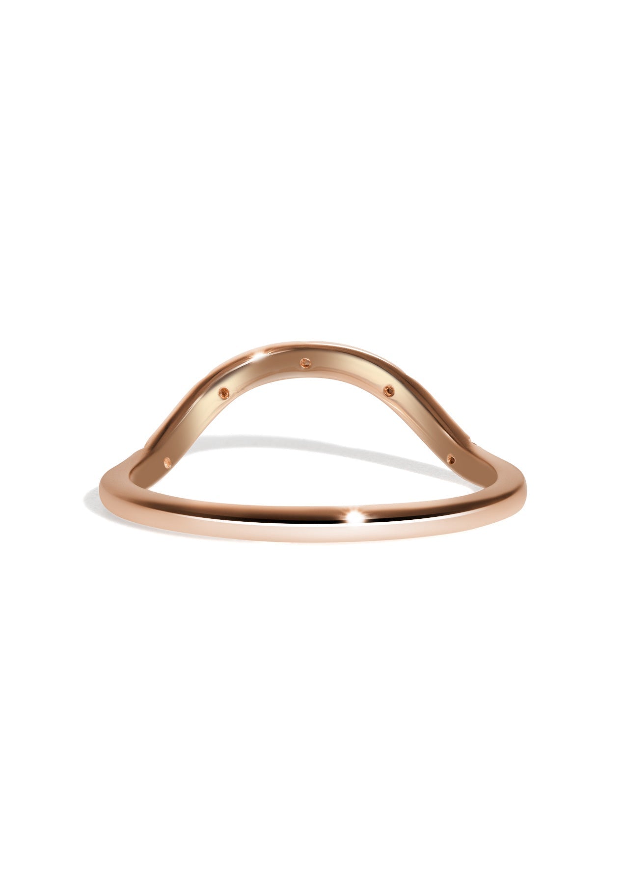 The Curved Lumina Diamond Rose Gold Band - Molten Store