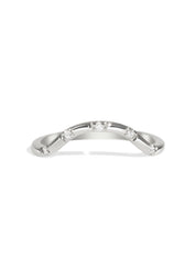 The Curved Lumina Diamond White Gold Band - Molten Store