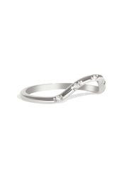 The Curved Lumina Diamond White Gold Band - Molten Store