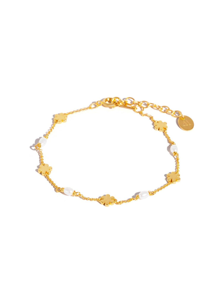 The Daisy Chain Pearl 14ct Gold Vermeil Bracelet - Molten Store