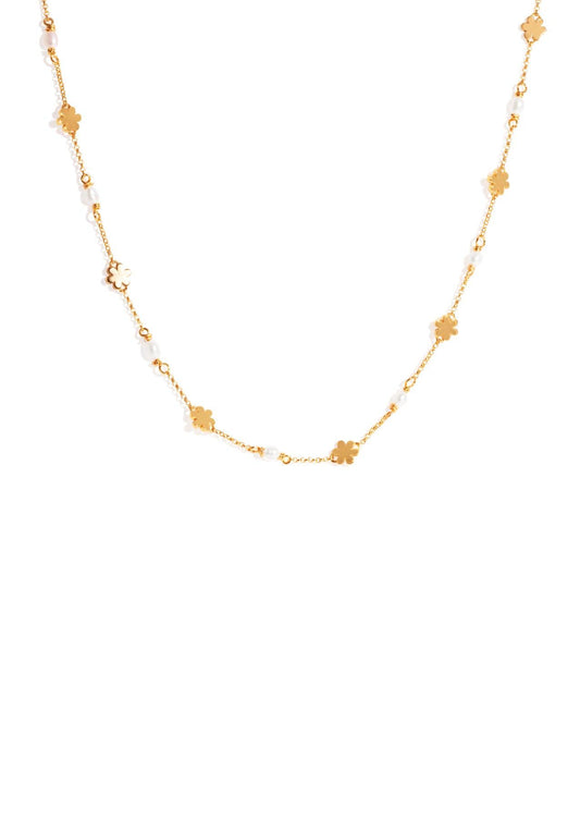 The Daisy Chain Pearl 14ct Gold Vermeil Necklace - Molten Store