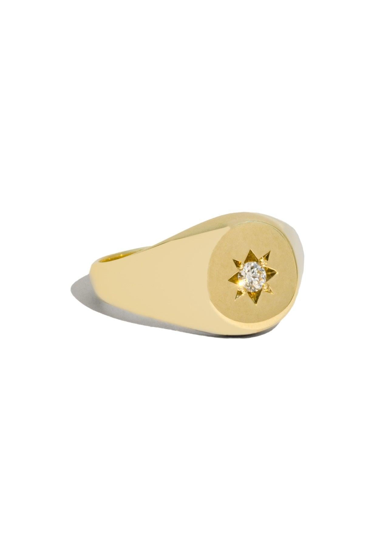 The Diamond 9ct Yellow Gold Signet - Molten Store