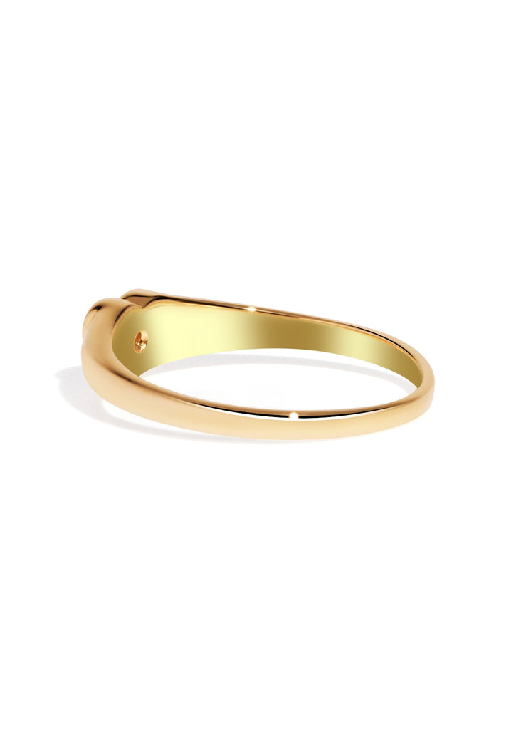 The Diamond Heart 9ct Solid Gold Signet Ring - Molten Store