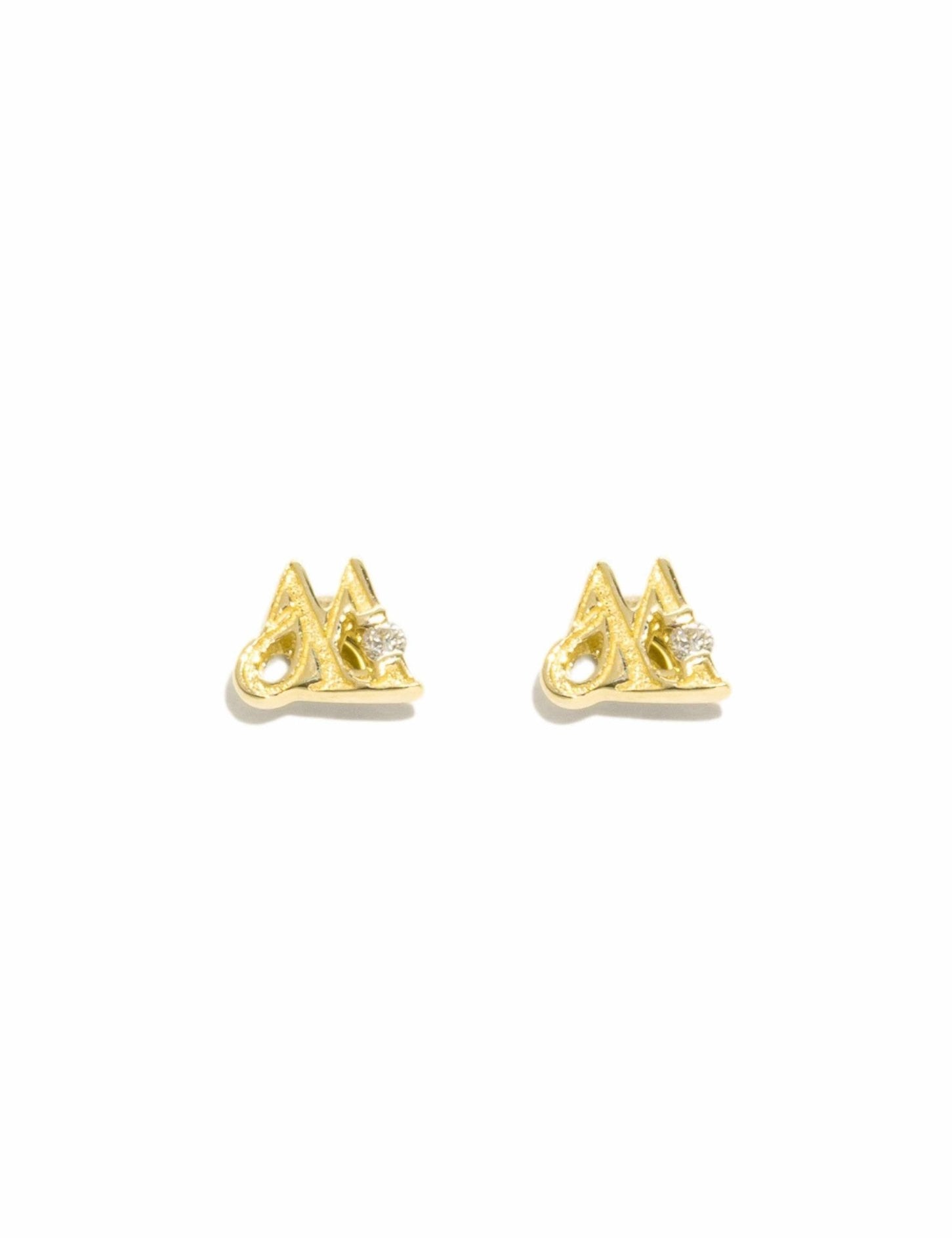 The Diamond Insignia 9ct Solid Gold Stud Earrings - Molten Store