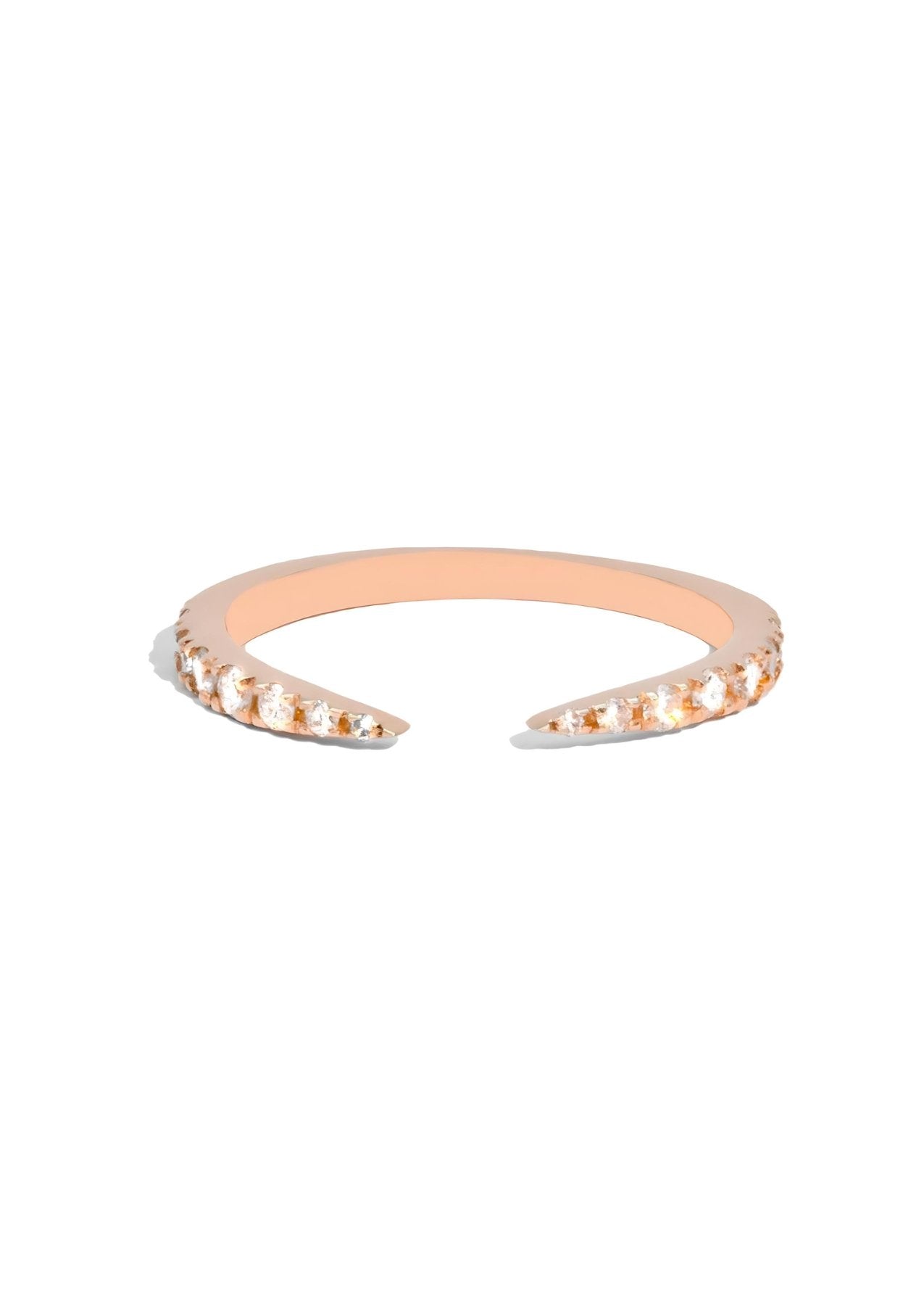 The Diamond Open 18ct Rose Gold Band - Molten Store