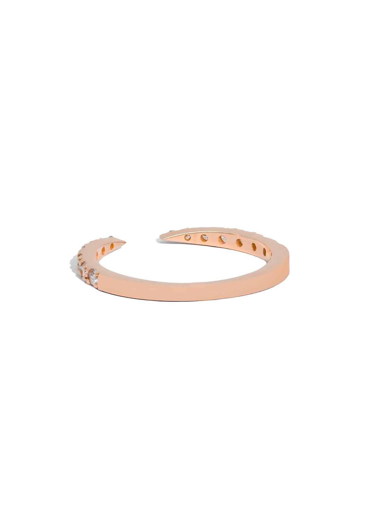 The Diamond Open 18ct Rose Gold Band - Molten Store