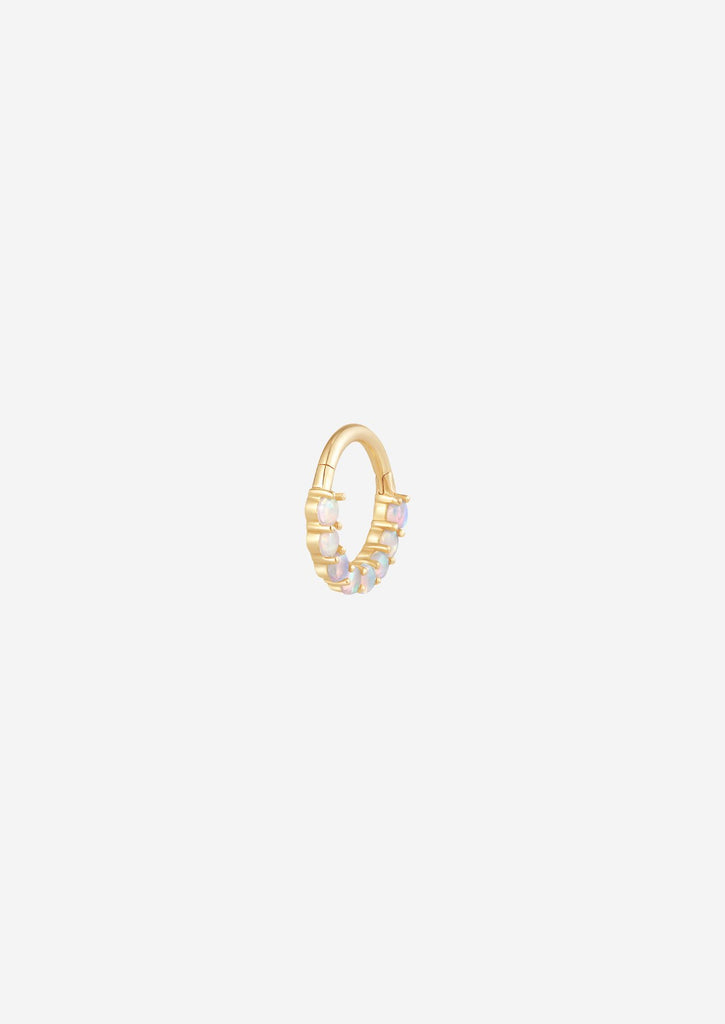 The Dreamscape Side Opal 14ct Solid Gold Huggie Earring (Single) - Molten Store