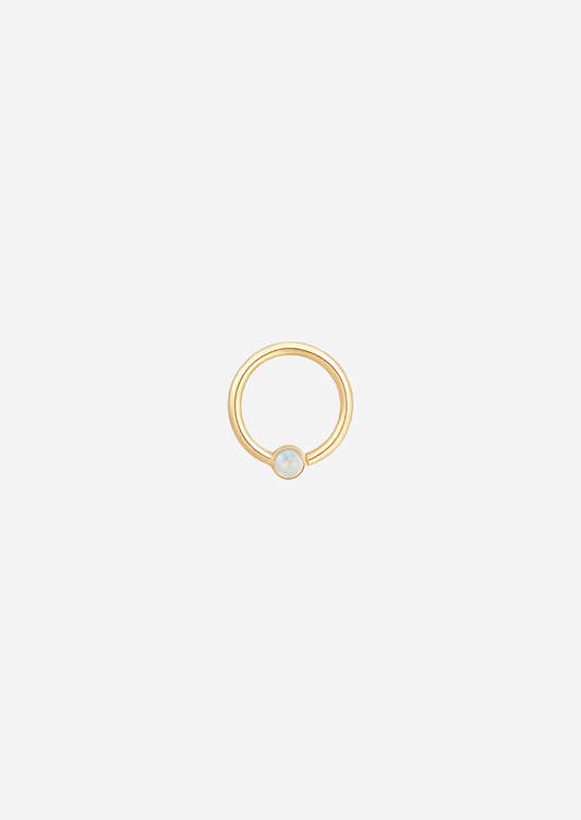 The Dreamweave Side Opal 14ct Solid Gold Huggie Earring (Single) - Molten Store