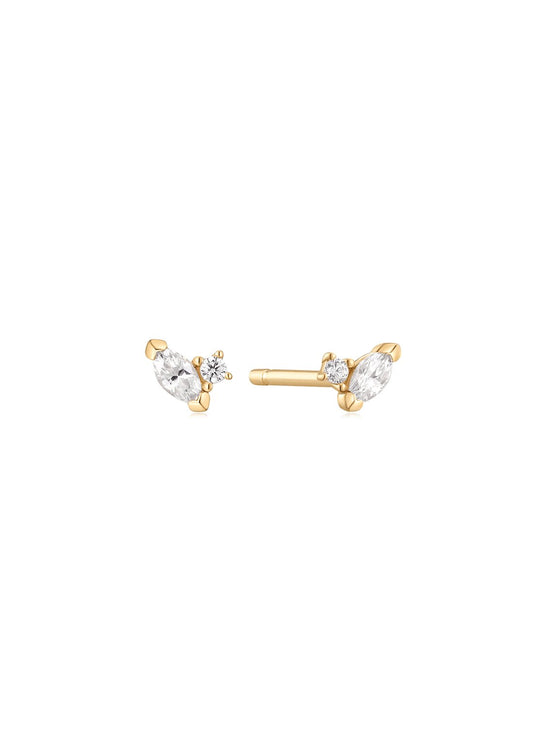 The Duet Cultured Diamond 9ct Solid Gold Stud Earrings - Molten Store