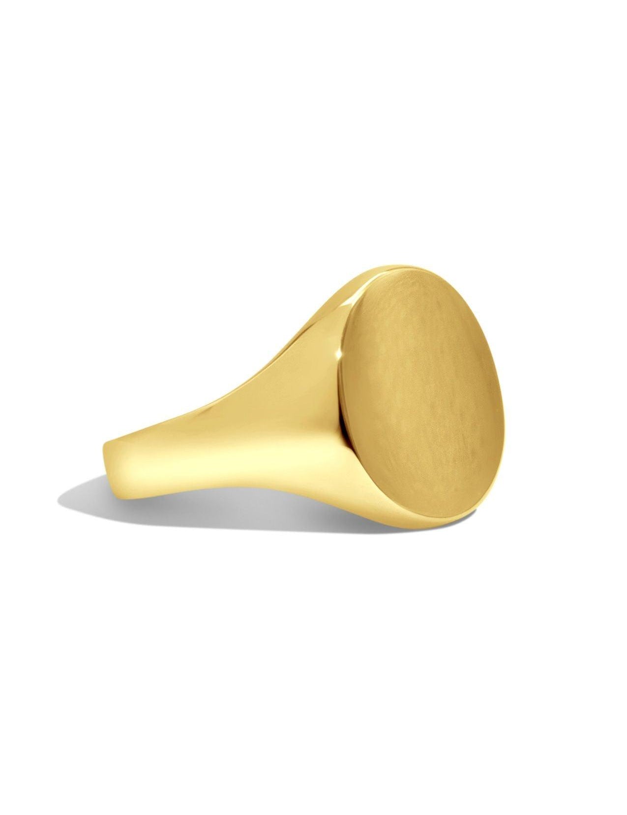 The Eclipse Yellow Gold Signet Ring - Molten Store