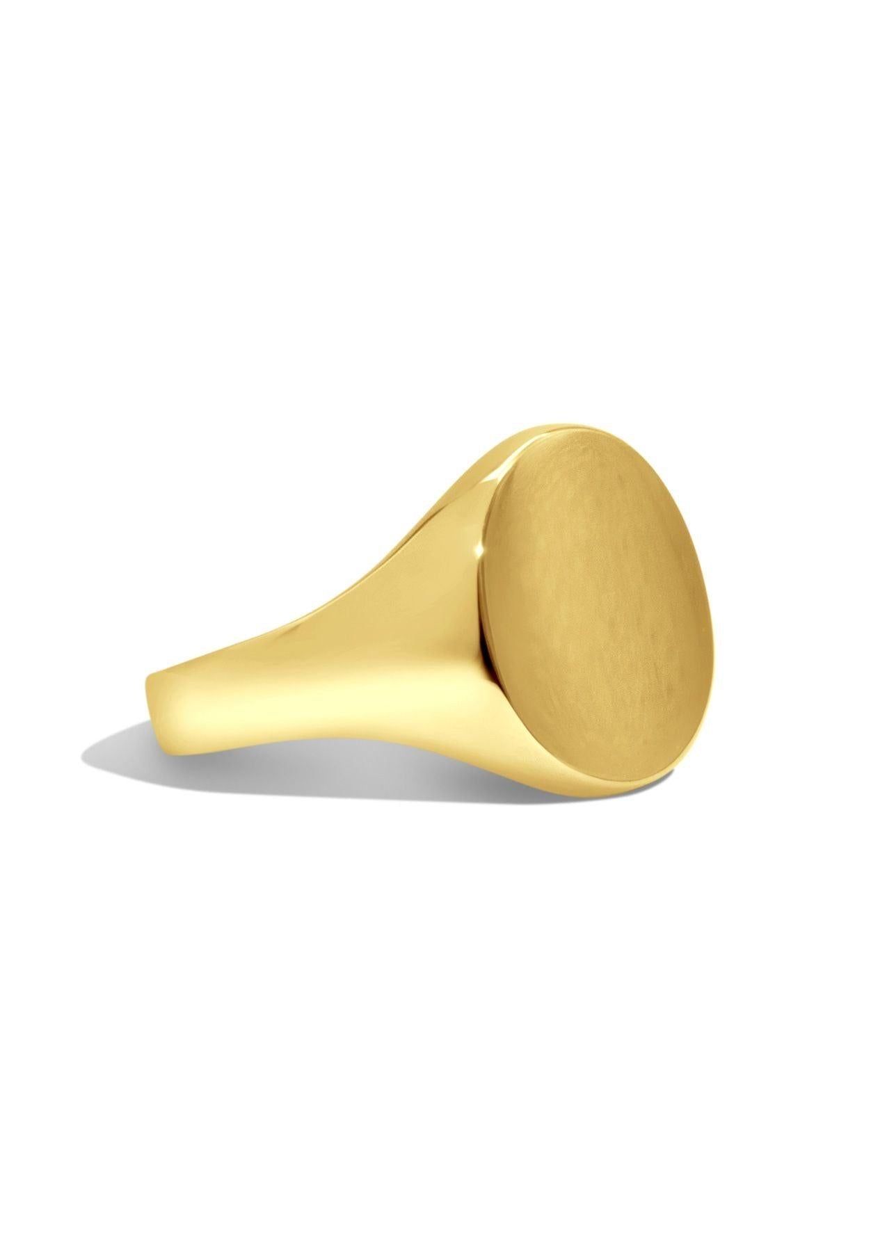 The Eclipse Yellow Gold Signet Ring - Molten Store