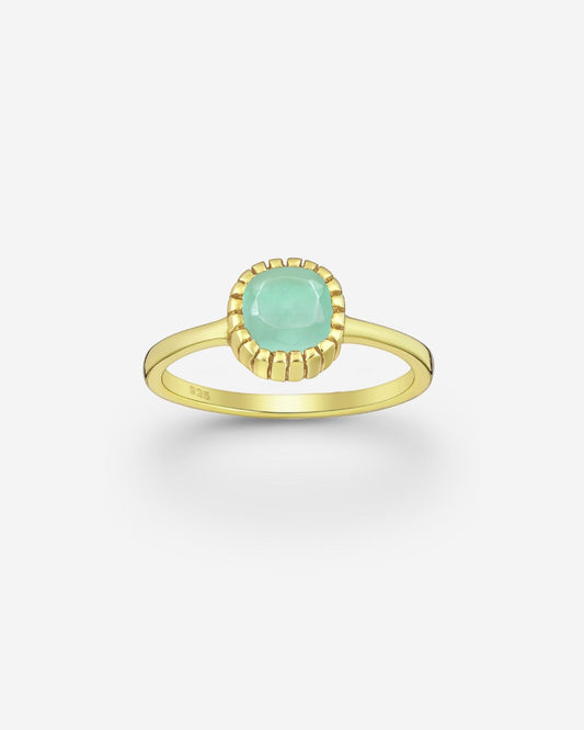 The Eden Chalcedony 18ct Gold Vermeil Ring - Molten Store