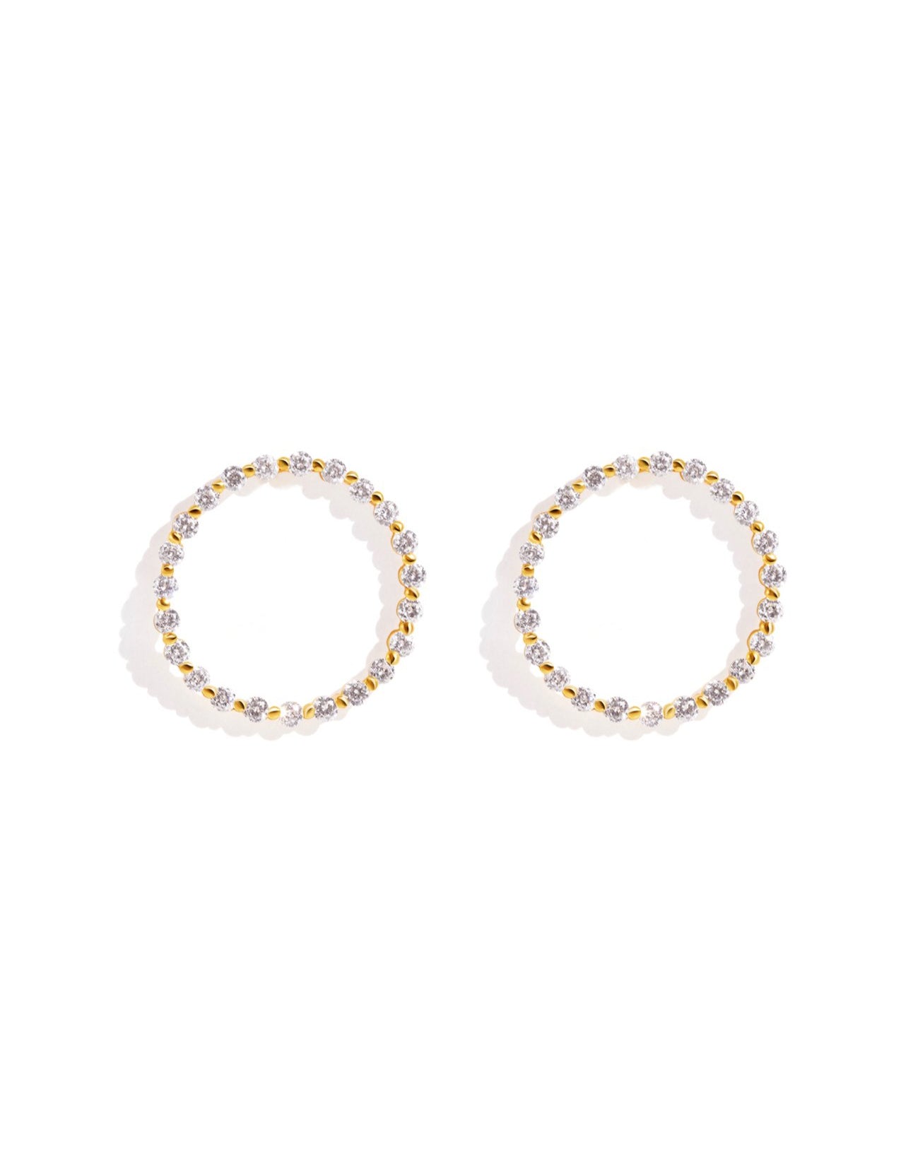 The Elation 18ct Gold Vermeil Halo Stud Earrings - Molten Store