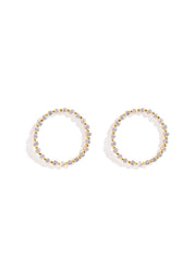 The Elation 18ct Gold Vermeil Halo Stud Earrings - Molten Store