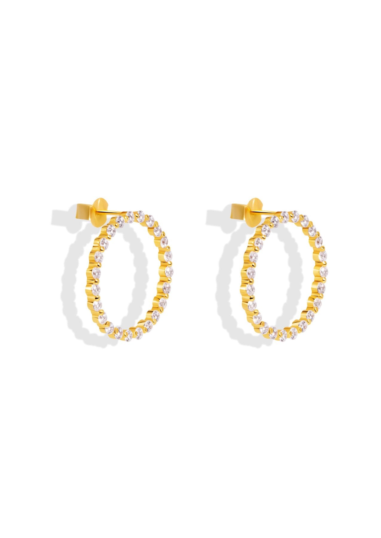 The Elation 18ct Gold Vermeil Halo Stud Earrings - Molten Store