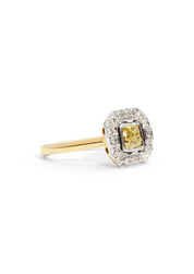 The Eleadora Ring with 1.33ct Cushion Yellow Diamond - Molten Store