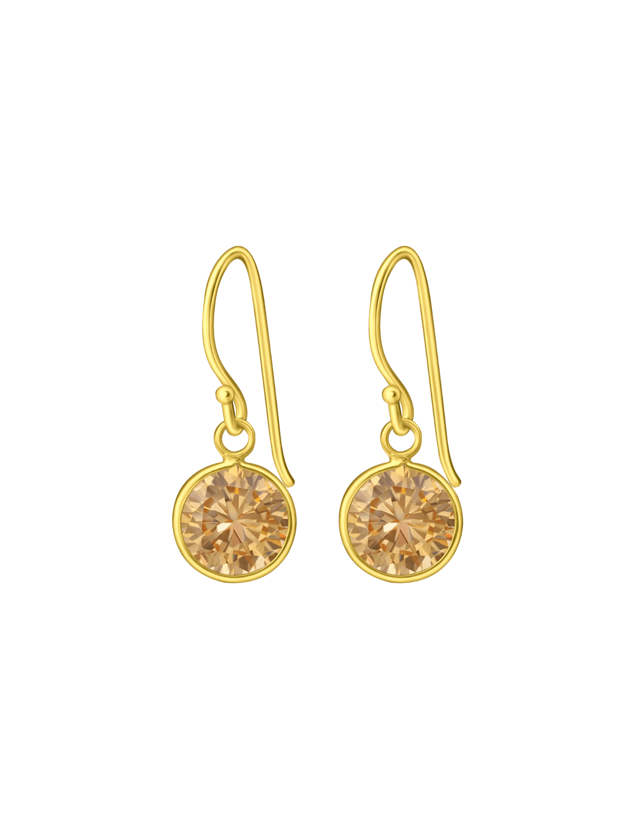 The Elysian Champagne 14ct Gold Vermeil Hook Earrings - Molten Store