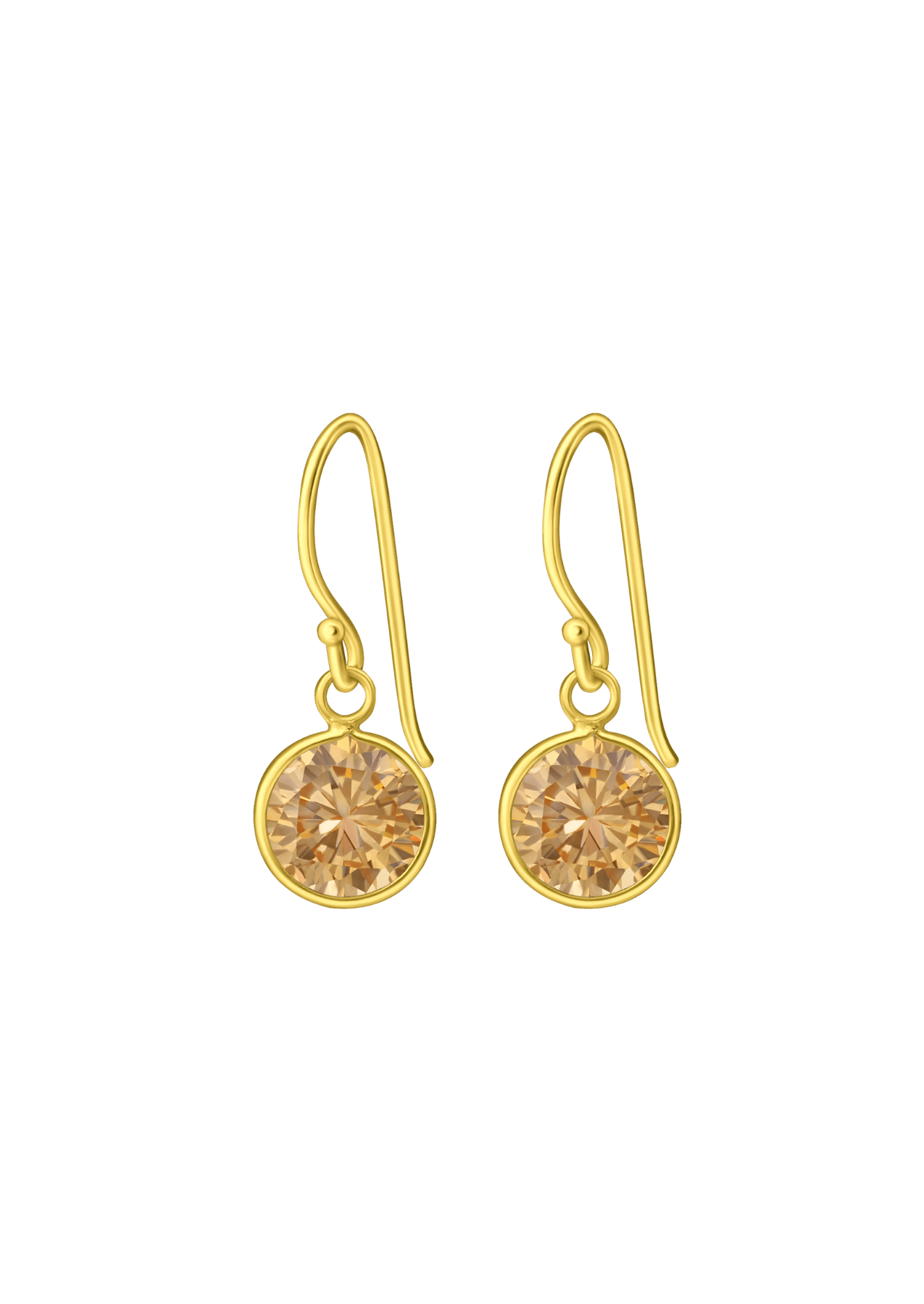 The Elysian Champagne 14ct Gold Vermeil Hook Earrings - Molten Store