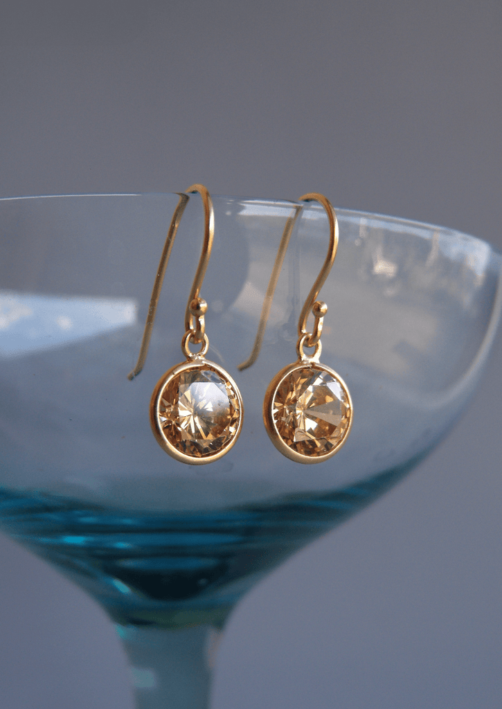 The Elysian Champagne 14ct Gold Vermeil Hook Earrings - Molten Store