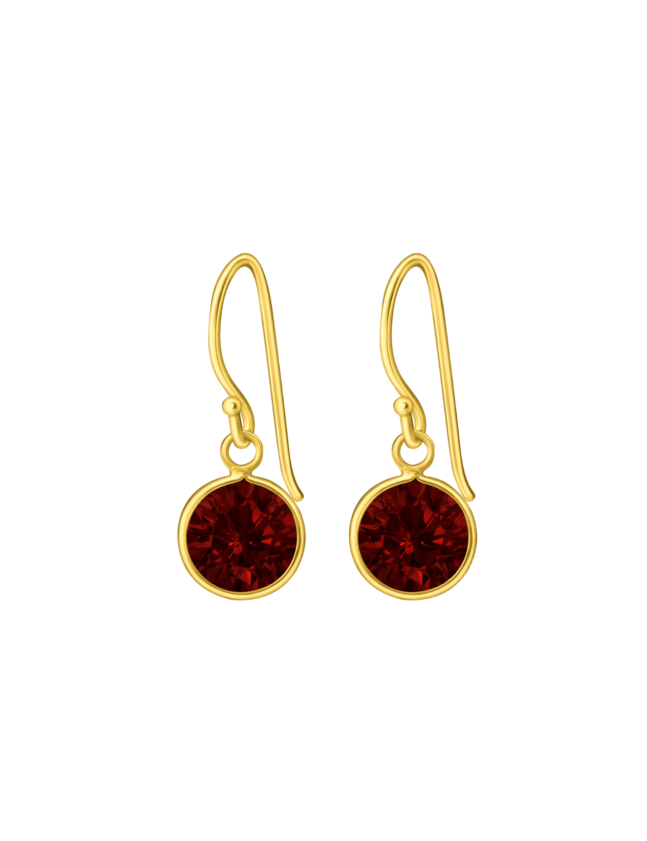 The Elysian Garnet 14ct Gold Vermeil Hook Earrings - Molten Store