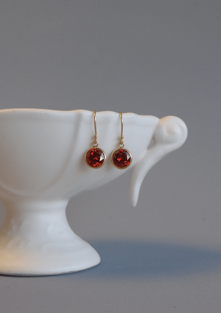 The Elysian Garnet 14ct Gold Vermeil Hook Earrings - Molten Store