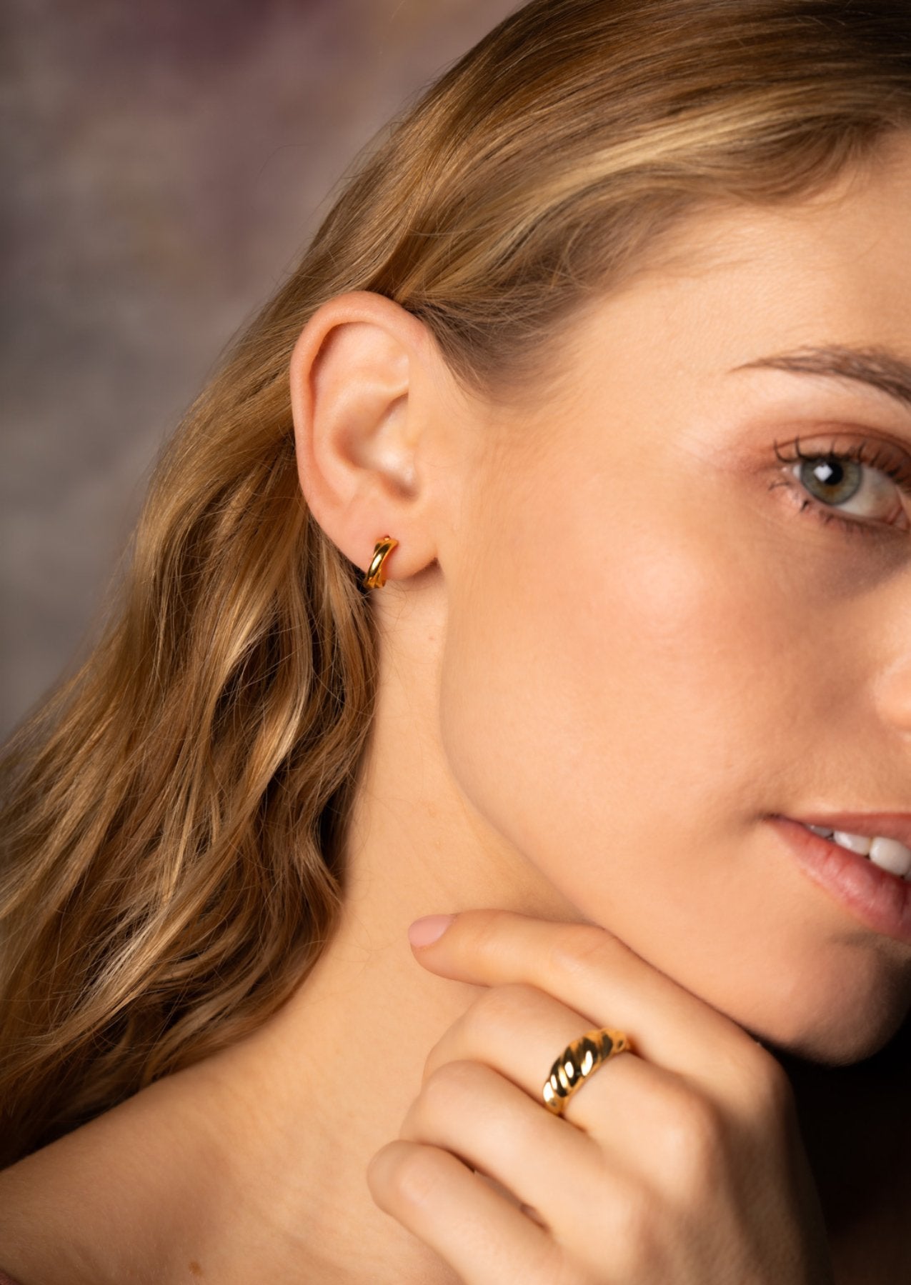 The Entwine Gold Vermeil Half Hoop Earrings - Molten Store