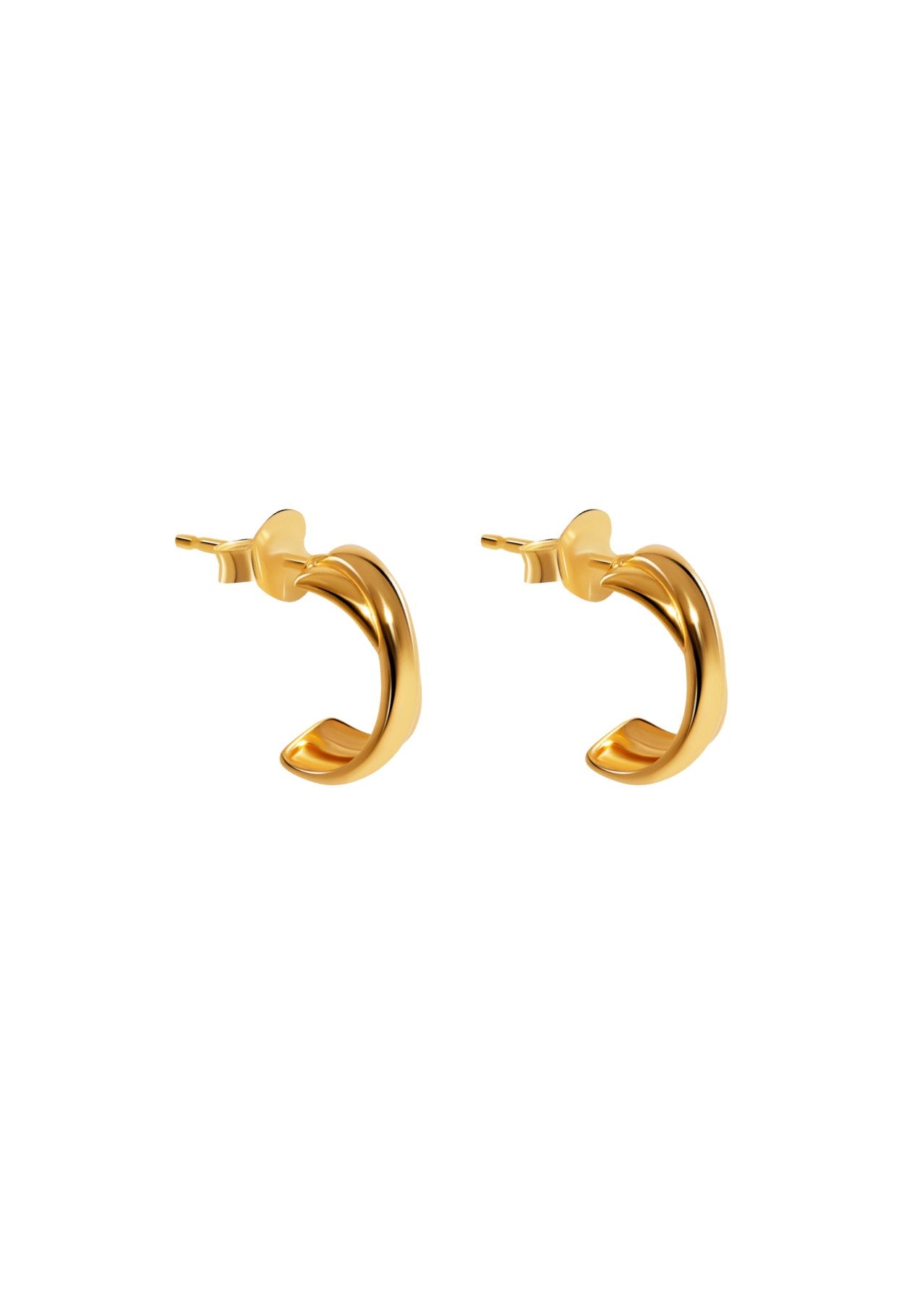 The Entwine Gold Vermeil Half Hoop Earrings - Molten Store