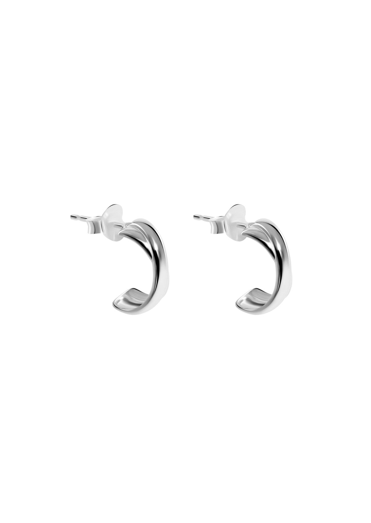 The Entwine Silver Half Hoop Earrings - Molten Store