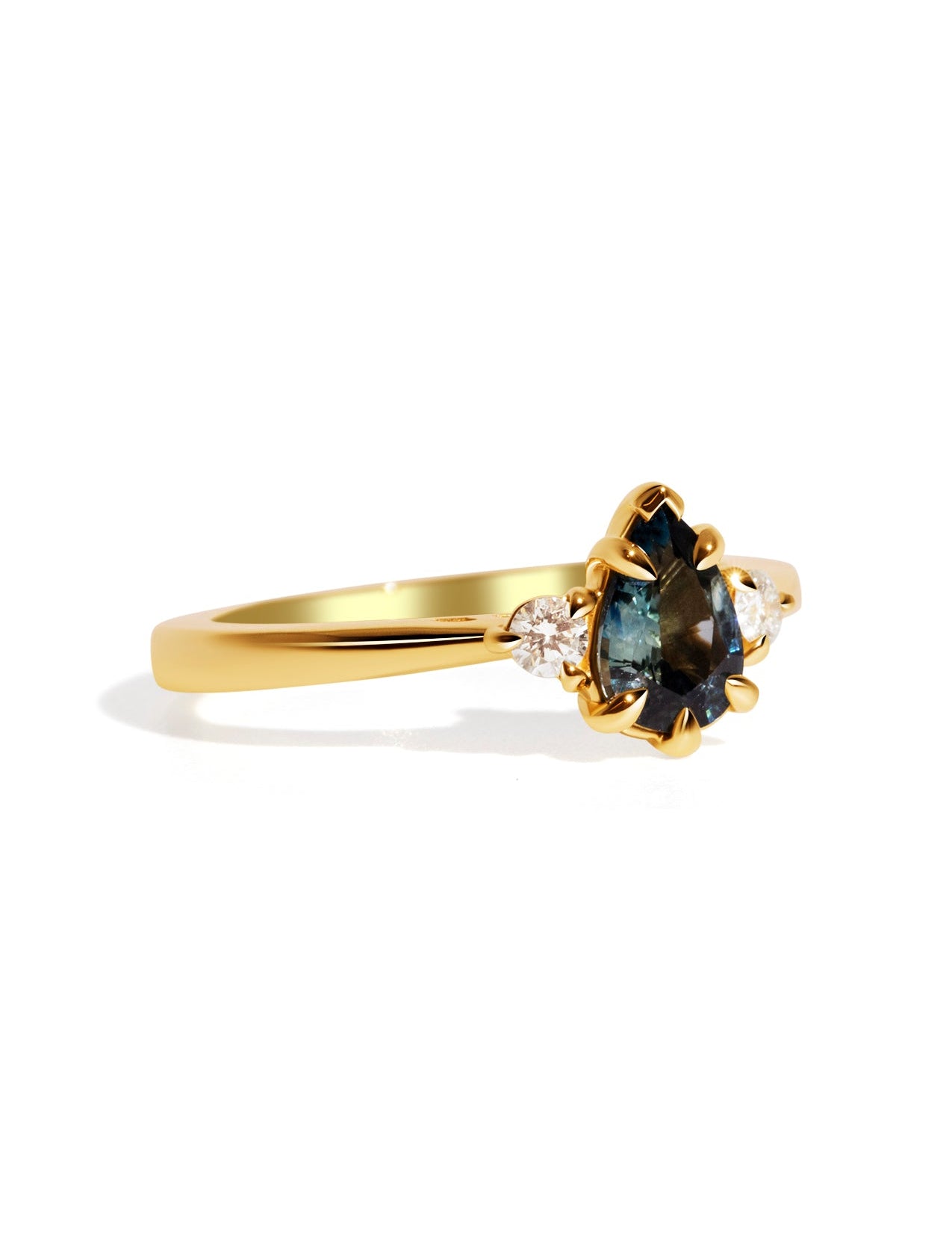 The Esme Ring with 1.03ct Pear Green Sapphire - Molten Store