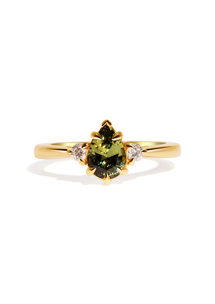 The Esme Ring with 1.13ct Pear Green Sapphire - Molten Store