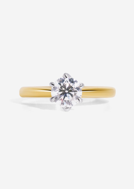 The Etta Vintage Ring with 1ct Round Brilliant Cut Diamond - Molten Store