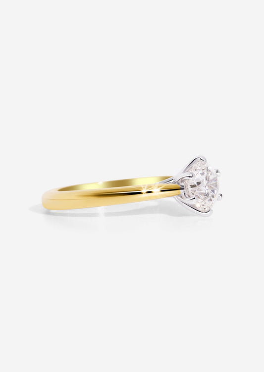 The Etta Vintage Ring with 1ct Round Brilliant Cut Diamond - Molten Store