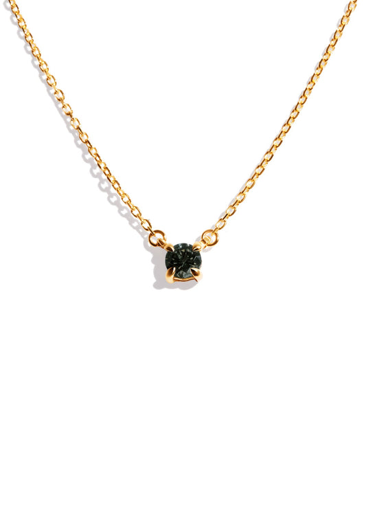 The Eve Necklace with 0.73ct Round Green Sapphire - Molten Store