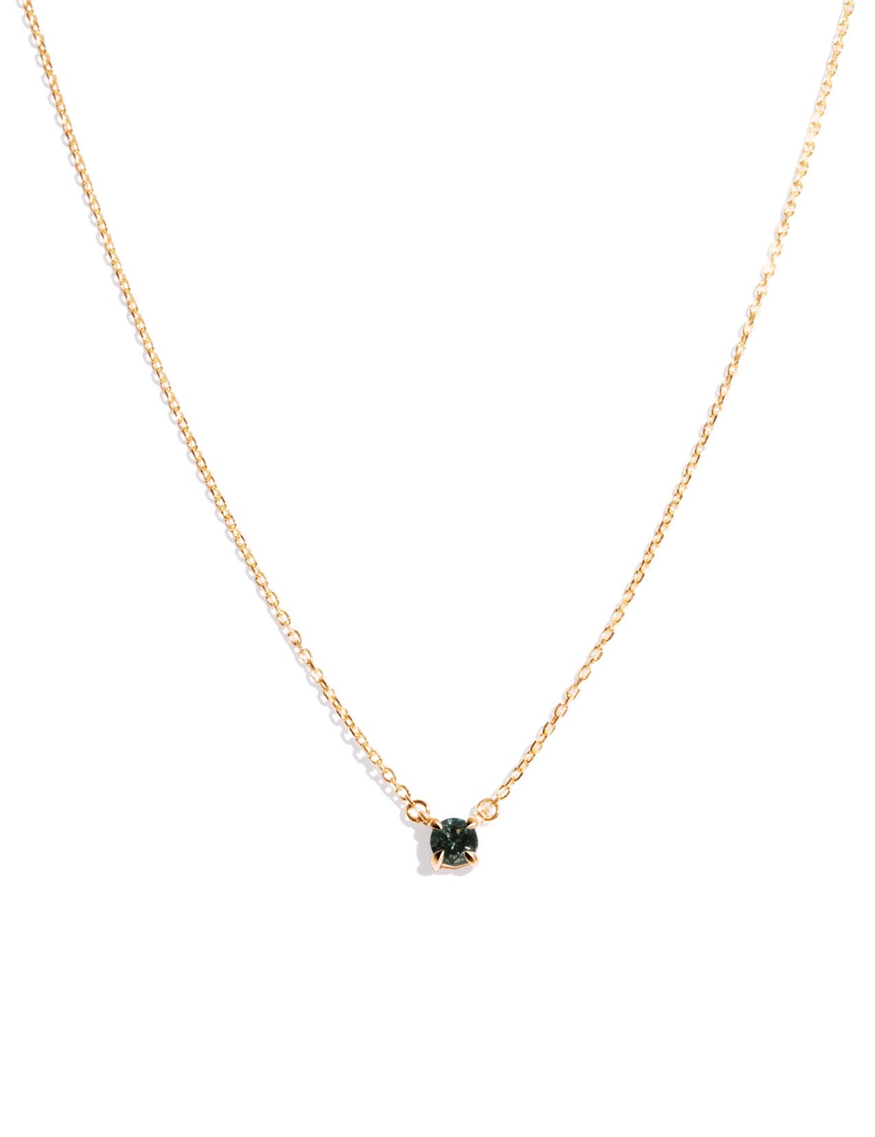 The Eve Necklace with 0.73ct Round Green Sapphire - Molten Store