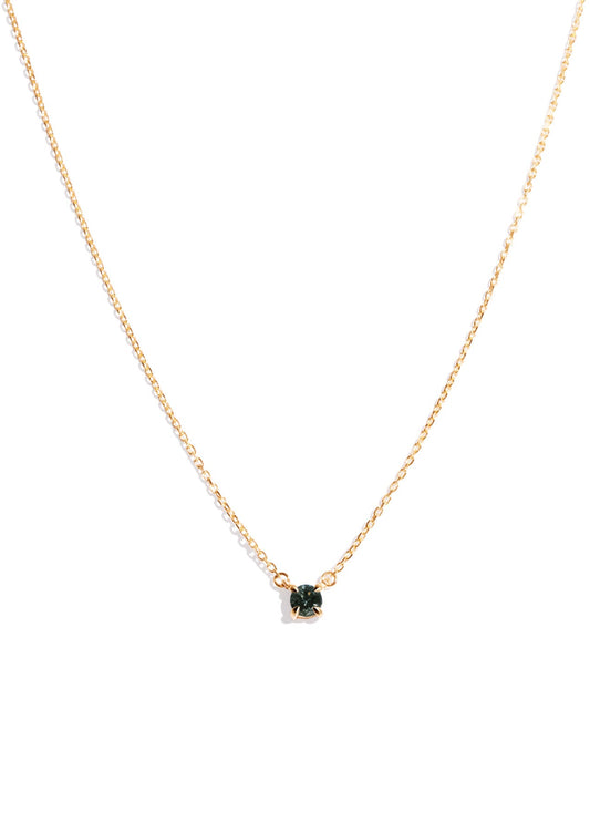 The Eve Necklace with 0.73ct Round Green Sapphire - Molten Store