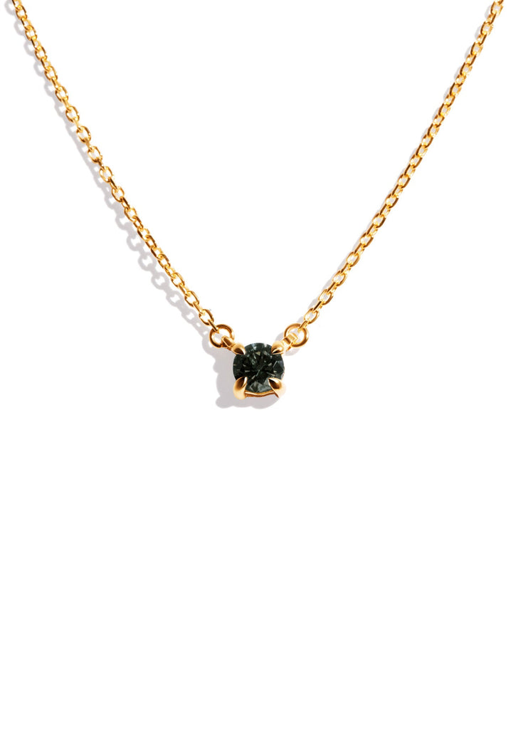 The Eve Necklace with 0.76ct Round Green Sapphire - Molten Store