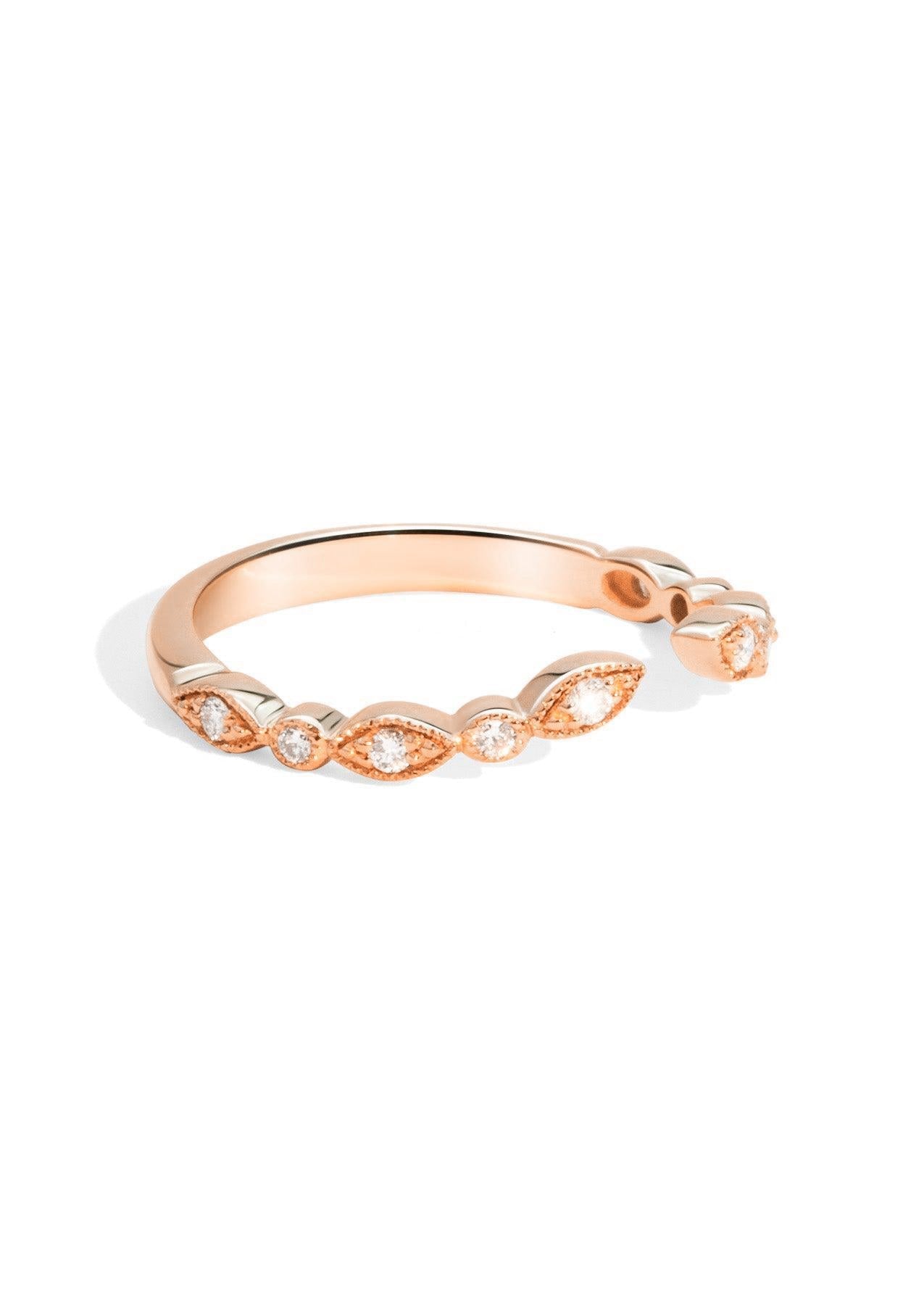 The Evergreen Rose Gold Diamond Band - Molten Store