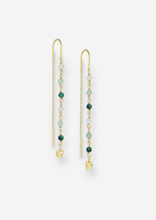 The Felicitas Sea Foam 18ct Gold Vermeil Threader Earrings - Molten Store