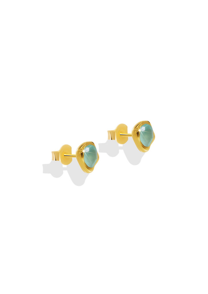 The Festa Chalcedony 18ct Gold Vermeil Stud Earrings - Molten Store