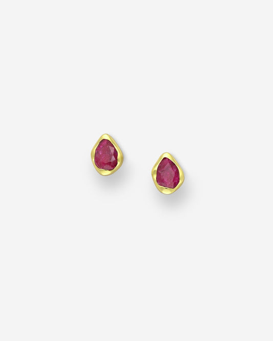 The Festa Ruby 18ct Gold Vermeil Stud Earrings - Molten Store