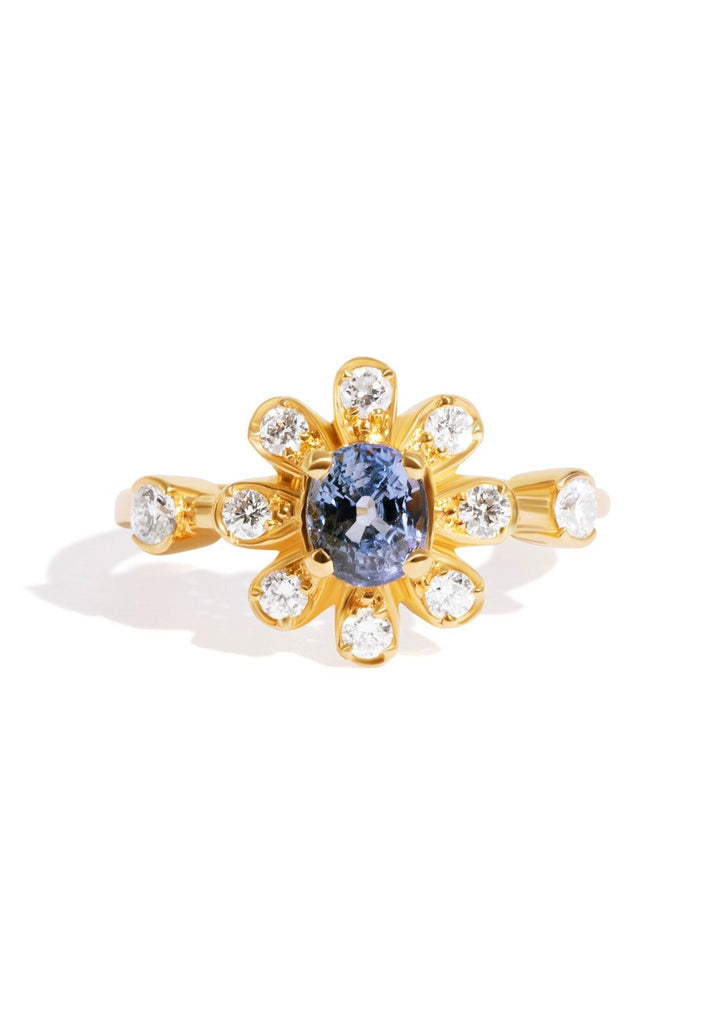 The Flora Ring with 1.03ct Oval Ceylon Sapphire - Molten Store