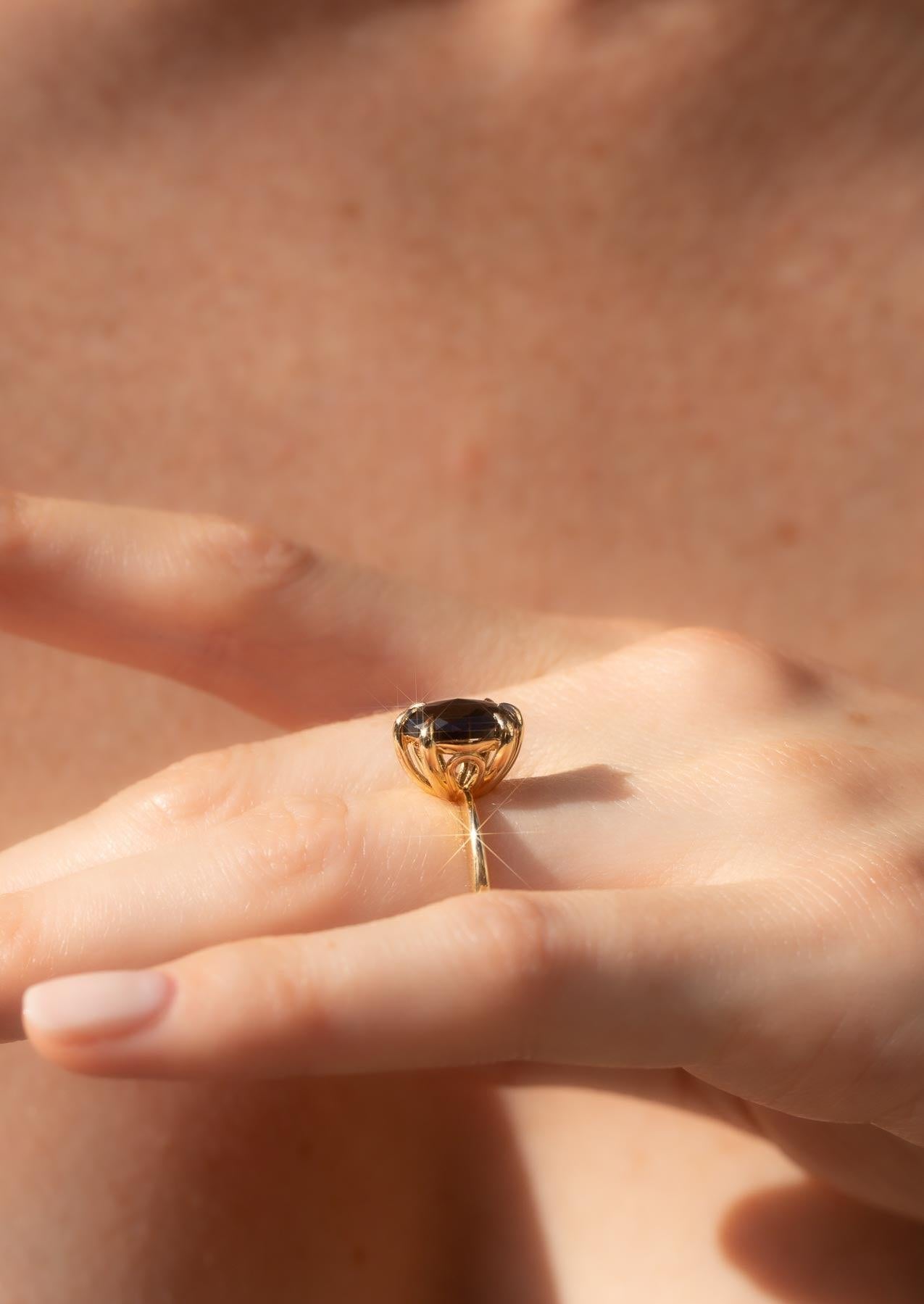 The Florence Ring with 1.97ct Oval Black Diamond - Molten Store