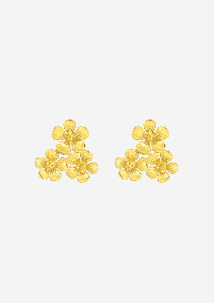 The Floret 14ct Gold Vermeil Stud Earrings - Molten Store