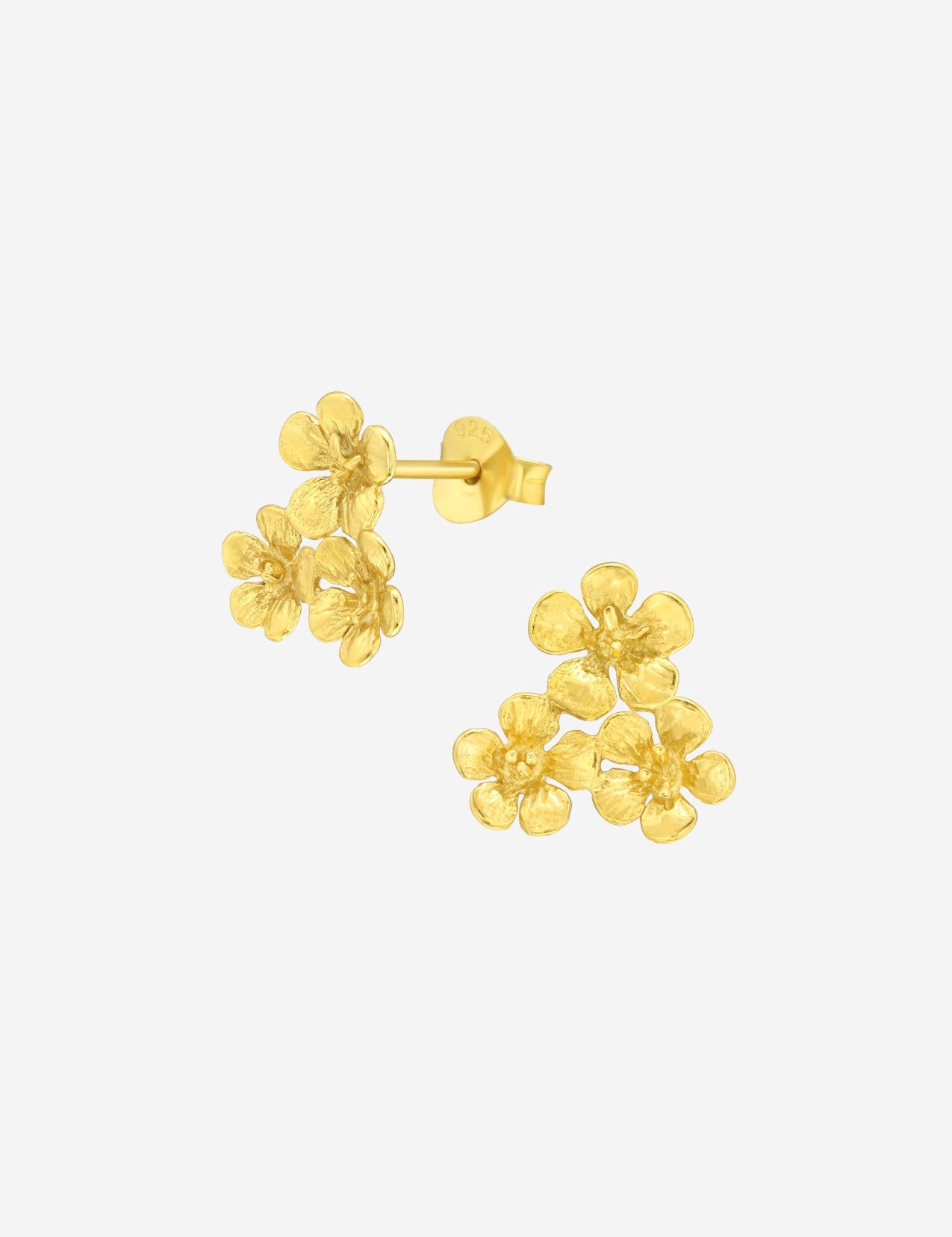 The Floret 14ct Gold Vermeil Stud Earrings - Molten Store