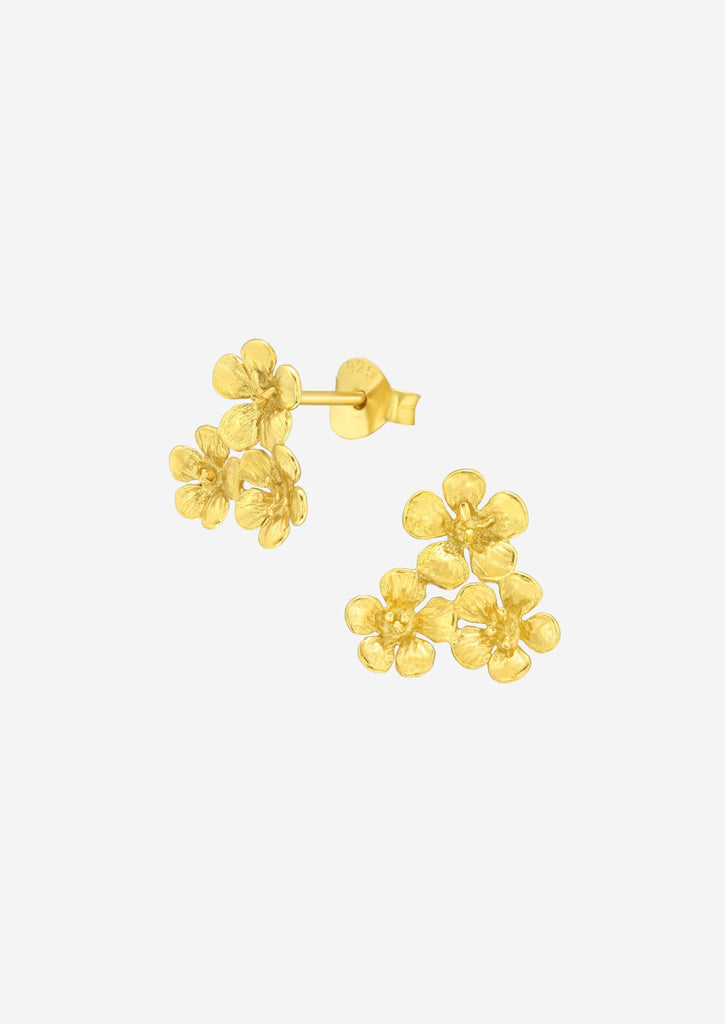 The Floret 14ct Gold Vermeil Stud Earrings - Molten Store