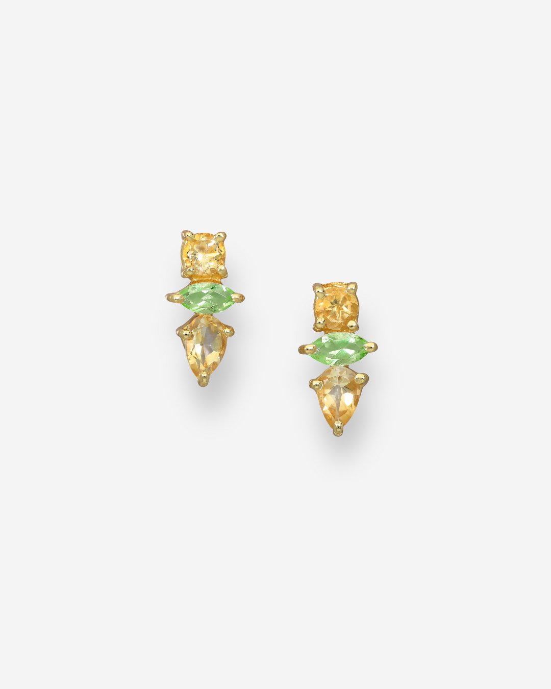 The Fortuna Citrine & Peridot 18ct Gold Vermeil Drop Earrings - Molten Store